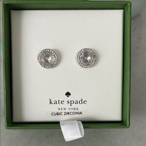 Kate Spade Silver Halo Cubic Zirconia Earrings